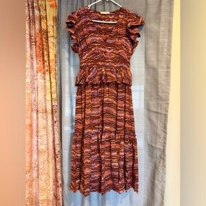 Ulla Johnson Silk Bendetta Size 2 Ruffle-Tier Midi Dress